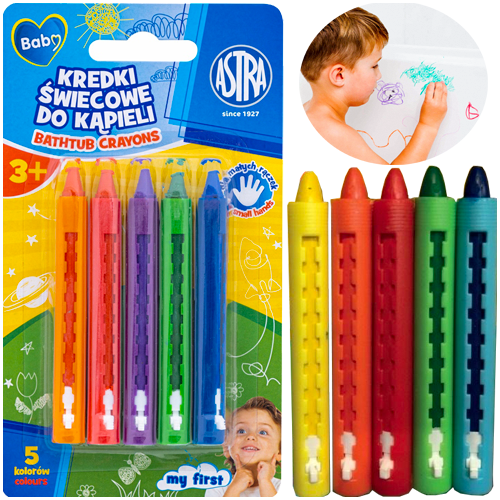 Astra Baby Kredki świecowe do kąpieli 5kol