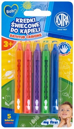 Astra Baby Kredki świecowe do kąpieli 5kol