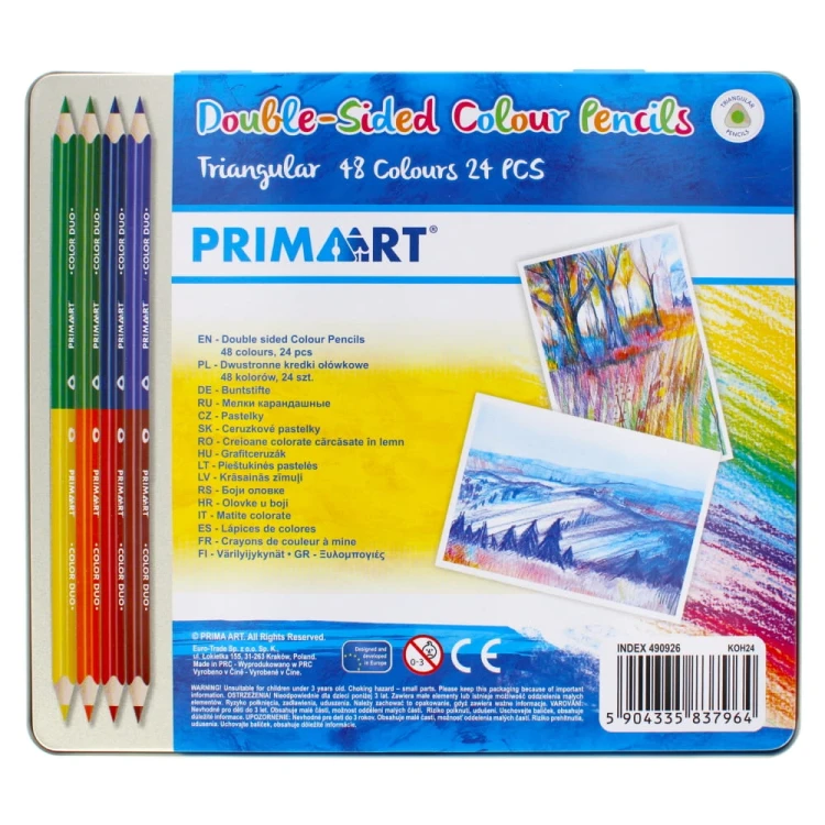 Primart kredki 2str 48kol  metal box