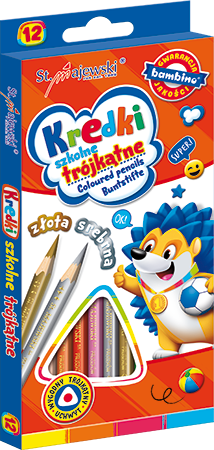 Kredki trójkątne 12 kolorów BAMBINO