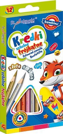 Kredki trójkątne 12 kolorów BAMBINO