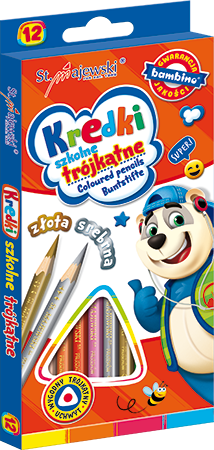 Kredki trójkątne 12 kolorów BAMBINO