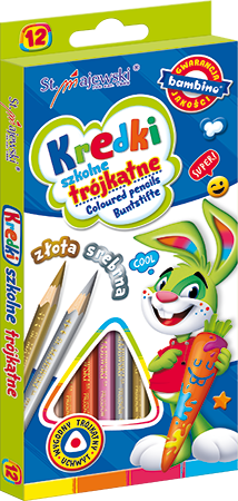 Kredki trójkątne 12 kolorów BAMBINO