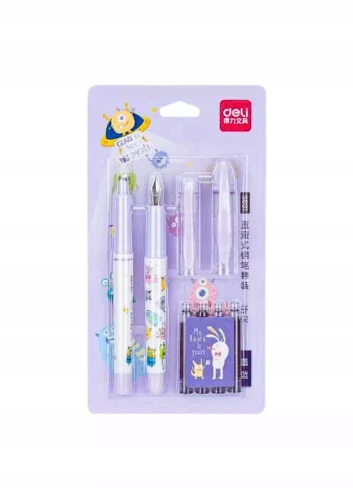 Pióro fioletowe + naboje Deli