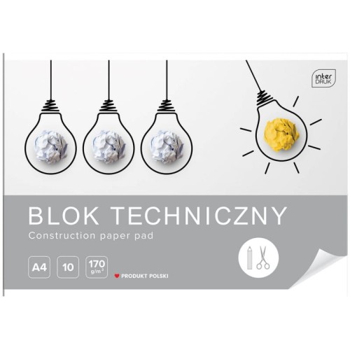 BLOK TECHNICZNY A4/10K 170G - Interdruk