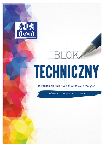 Blok Techniczny Biały A4/10K 250g - Oxford
