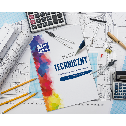 Blok Techniczny Biały A4/10K 250g - Oxford