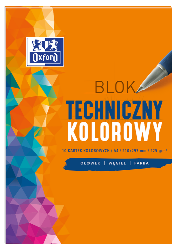 Blok Techniczny kolorowy A4/10K 225g - Oxford