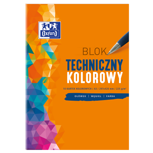 Blok Techniczy A3/10K kolorowy 225g - Oxford