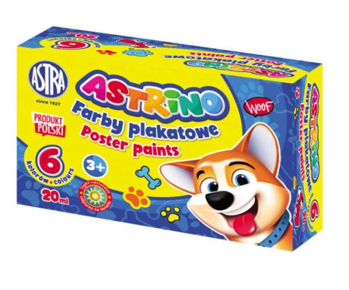 Farby plakatowe Astrino 6kolorów 20ml - Astra