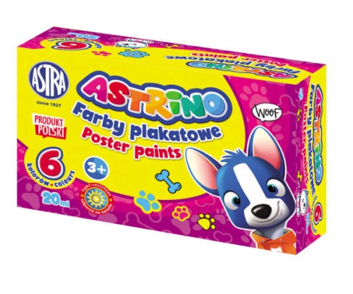 Farby plakatowe Astrino 6kolorów 20ml - Astra