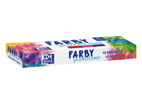 Farby plakatowe 12kolorów +2 gratis 20ml - Oxford