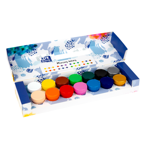 Farby plakatowe 12kolorów +2 gratis 20ml - Oxford