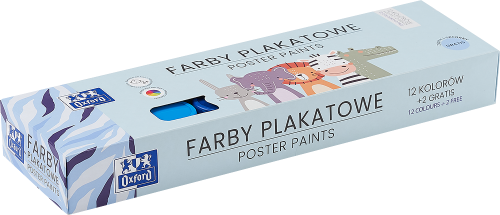 Farby plakatowe Kids 12+2kolory 20ml - Oxford
