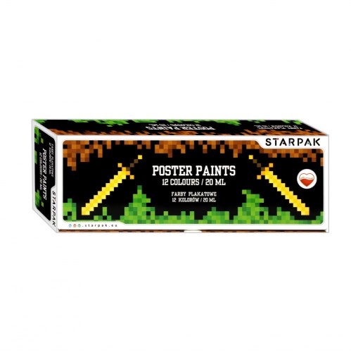 Farby plakatowe 12kol. 20ml Pixel Game - Starpak