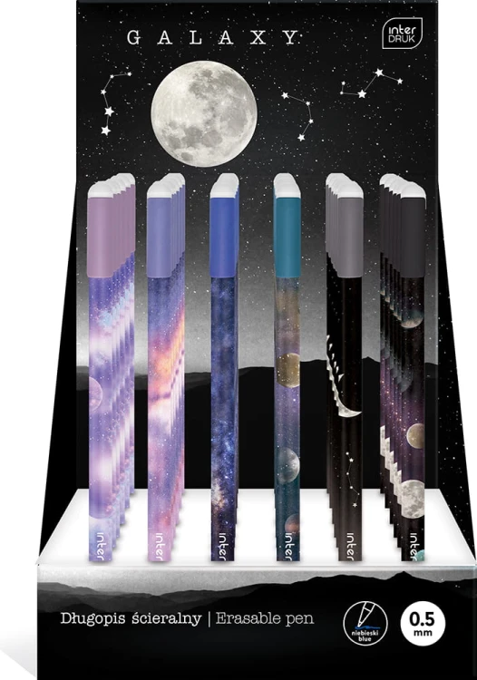 DŁUGOPIS ŚCIERALNY GALAXY niebieski 0,5mm - Interdruk
