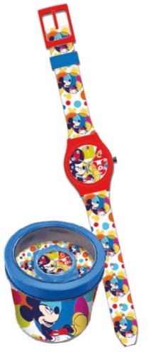 Zegarek analogowy w metalowym opakowaniu Myszka Miki Mickey Mouse WD22139 - Kids Euroswan