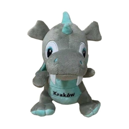 Pluszowy Smok Kraków 30cm szaro turkusowy
