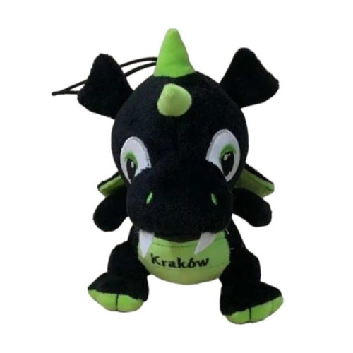 Pluszowy Smok Kraków 30cm czarno zielony
