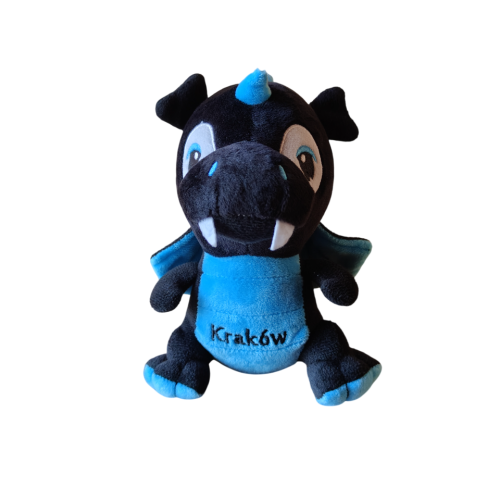 Smok Pluszowy Kraków 15cm Czarno niebieski