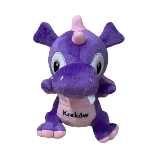 Pluszowy Smok Kraków 26 cm fioletowo różowy