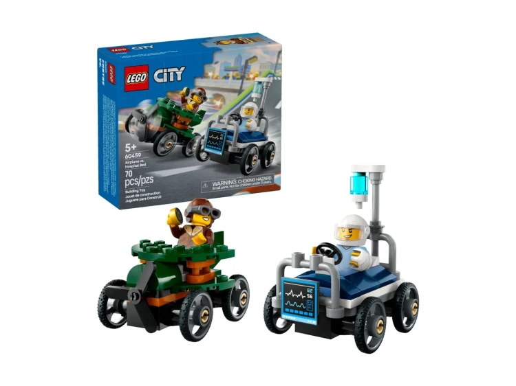 LEGO CITY 60459 Zestaw wyścigówek: samolot kontra łóżko szpitalne