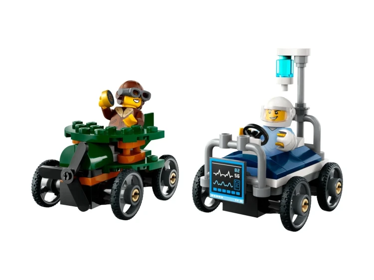 LEGO CITY 60459 Zestaw wyścigówek: samolot kontra łóżko szpitalne