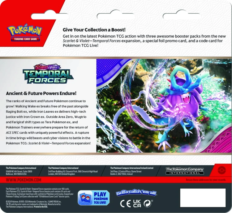Pokémon TCG: Scarlet & Violet - Temporal Forces - 3 Pack Blister
