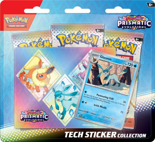 Pokémon TCG: Scarlet & Violet -Prismatic Evolutions - Tech Sticker KOMPLET 3 WZORÓW