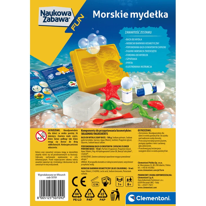 Clementoni Naukowa zabawa. Morskie mydełka 50709