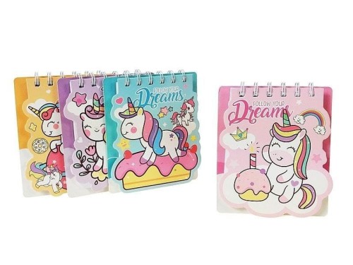 Notes na spirali z jednorożcem mix wzorów - Adar