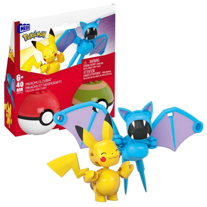 Mega Pokemon - Pokeball Pikachu i Zubat