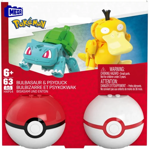 Mega Pokemon - Pokeball Bulbasaur i Psyduck
