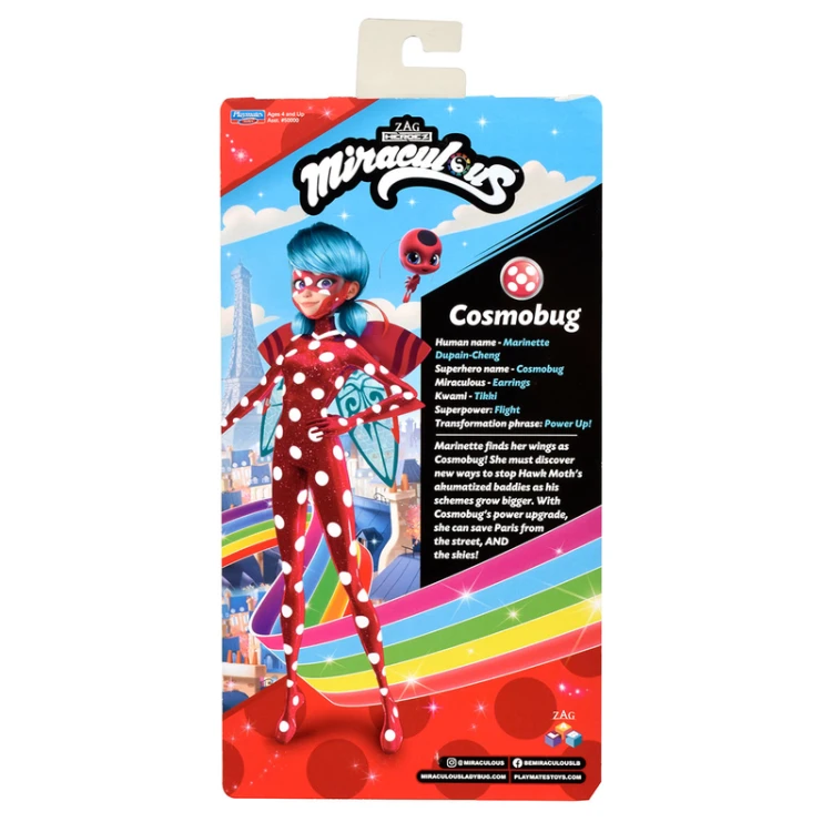 MIRACULOUS: BIEDRONKA I CZARNY KOT Cosmobug, lalka, 26 cm