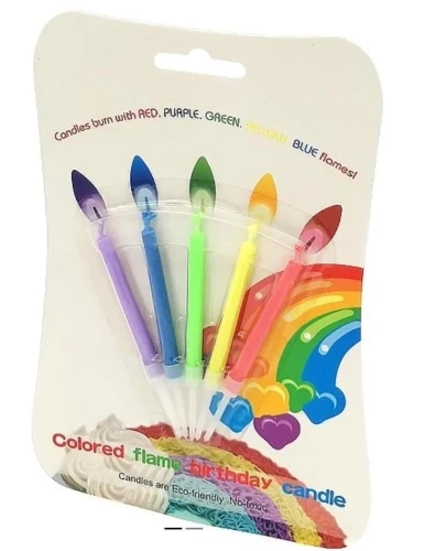 Świeczki urodzinowe 5 sztuk z kolorowym płomieniem - Adar