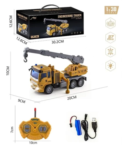 Samochód na sterowanie dźwig z ładowarką - Rastar MrPuggy.webp