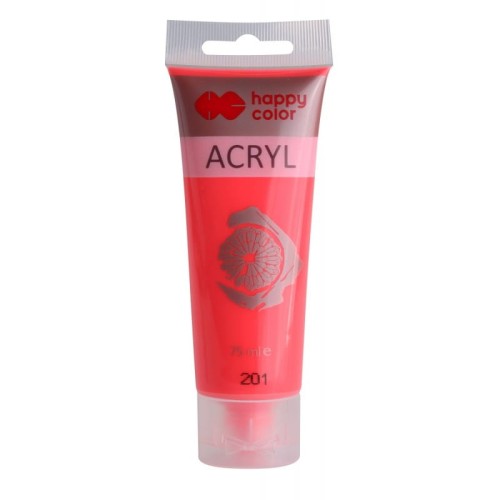 Farba akrylowa fluo 75ml czerwona nr.201 - Happy Color MrPuggy.jpg