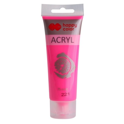 Farba akrylowa Fluo 75ml różowa nr.221 - Happy Color MrPuggy.jpg
