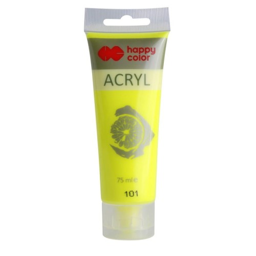 Farba akrylowa Fluo 75ml żółty nr.101  - Happy Color MrPuggy.jpg