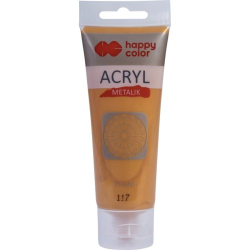 Farba akrylowa metaliczna 75ml florenckie złoto nr.117 - Happy Color MrPuggy.jpg