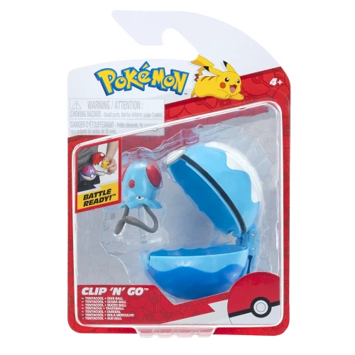 Pokemon Clip N Go Tentacool + Dive Ball - Jazwares MrPuggy.webp