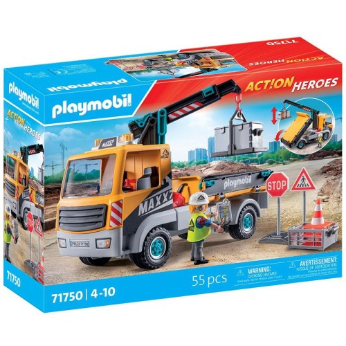 Playmobil Action Heroes 71750 Ciężarówka budowlana z dźwigiem MrPuggy.jpg