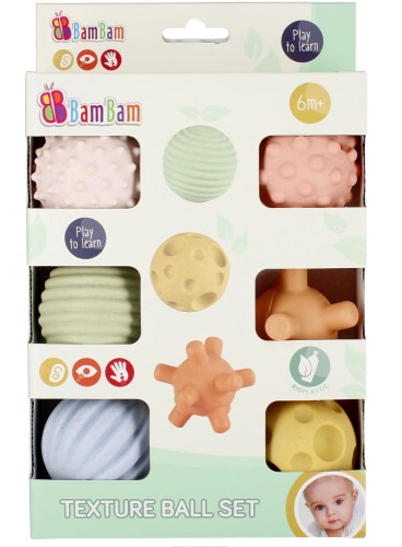 Zabawka sensoryczna piłki 6 szt. - Bam Bam MrPuggy.jpg