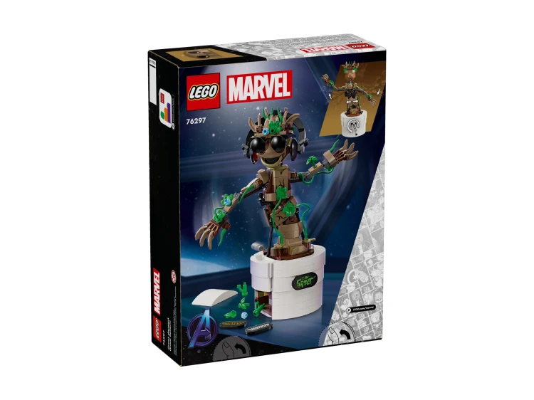 LEGO SUPER HEROES 76297 Tańczący Groot Mr Puggy.webp