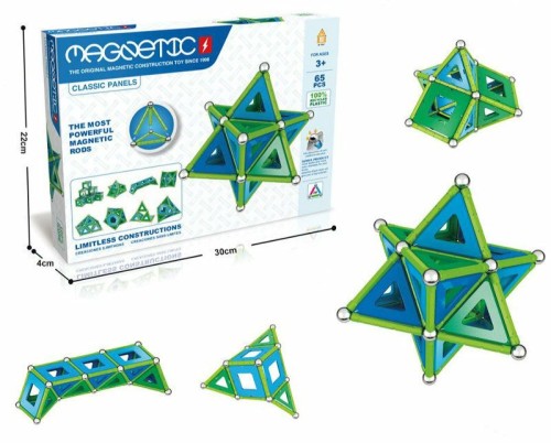 Klocki magnetyczne 65 el. - SharkToys MrPuggy.jpg