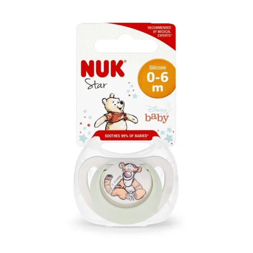 NUK smoczek uspokajający silikonowy 0-6msc STAR MrPuggy Kraków.webp