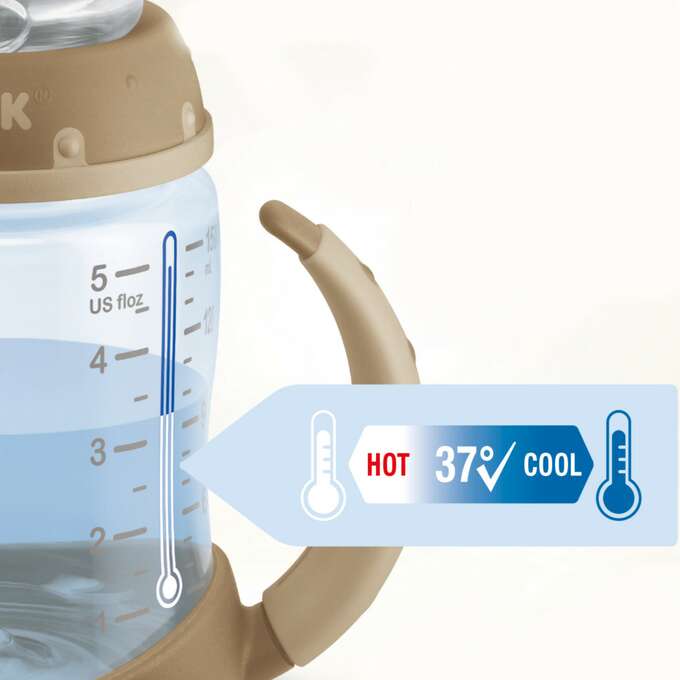 NUK kubek niekapek z czujnikiem temperatury i uchwytami 150ml 6msc+ Mr puggy.jpg