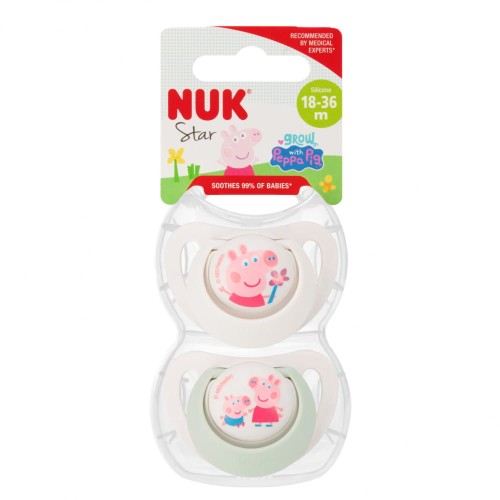 NUK smoczek uspokajający silikonowy 2el 18-36msc Świnka Peppa.jpg