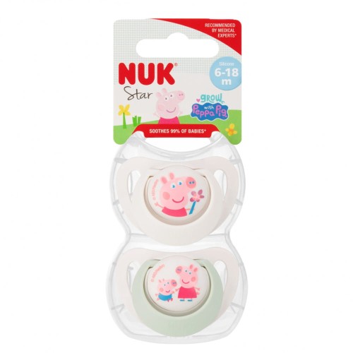 NUK smoczek uspokajający silikonowy 2el 6-18msc Świnka Peppa.jpg