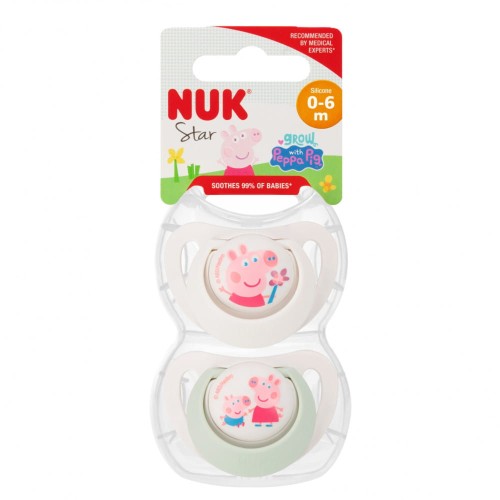 NUK smoczek uspokajający silikonowy 2el 0-6msc Świenka Peppa.jpg